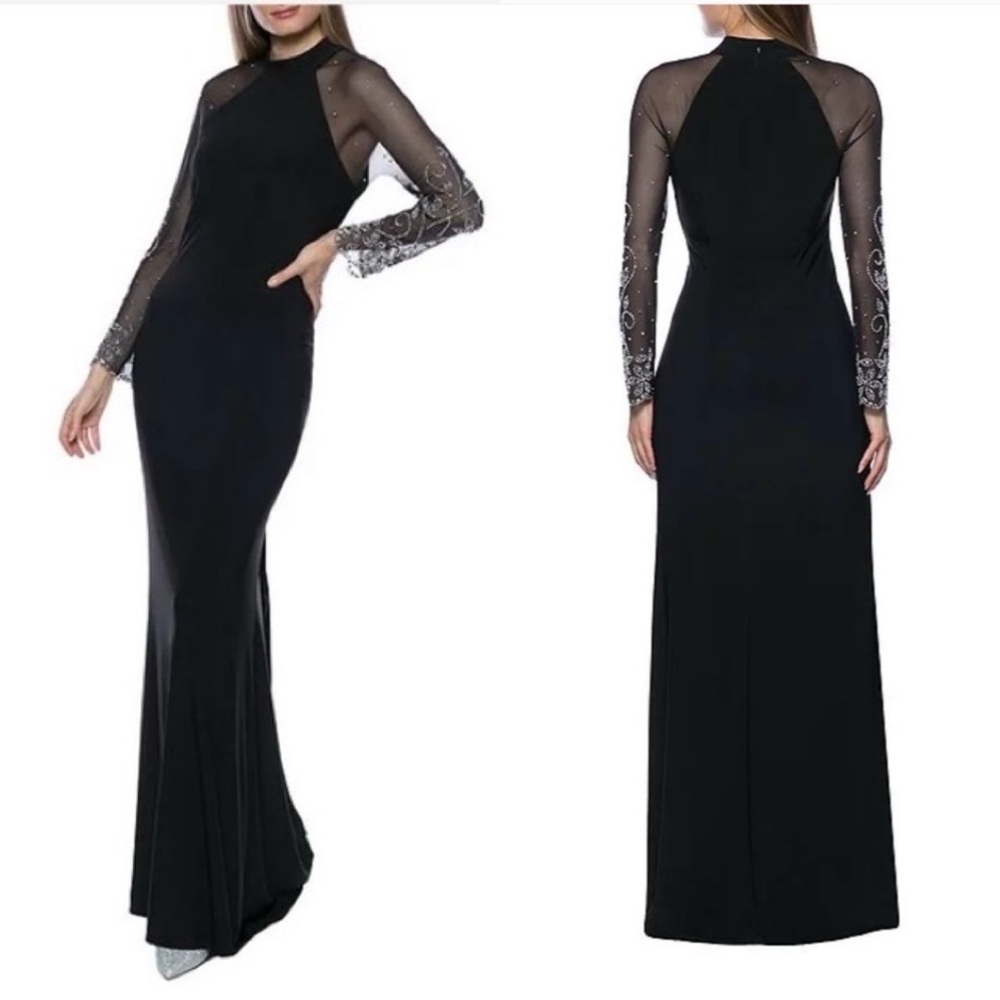 Marina Elegant Black Evening Gown
